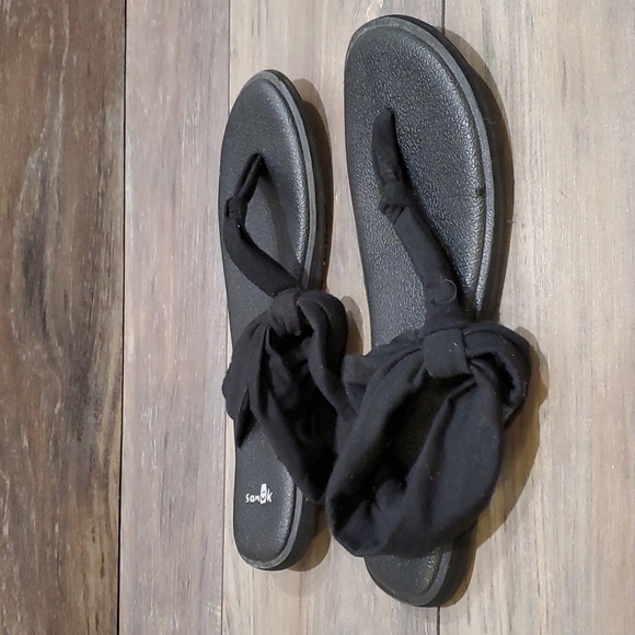 Sanuk sandals flip flop flats shoes sz 8 - Picture 2 of 9